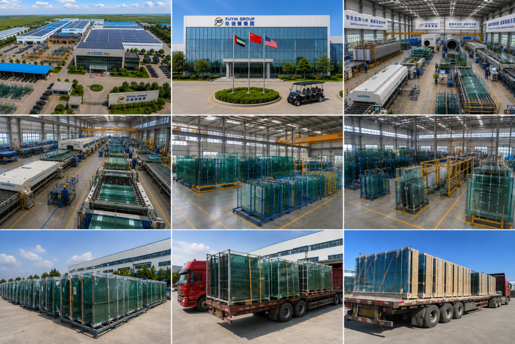 Architectural glass processing factory in Suzhou China producing tempered laminated and insulated glass