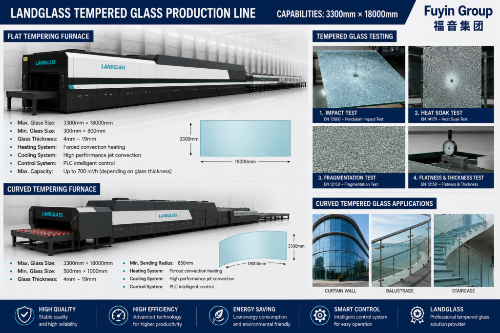 FUYIN Production Line Tempered safety glass manufacturing process for commercial and residential buildings